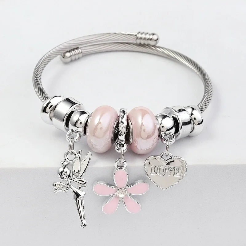 Bangle with Charms - Pink Fairy