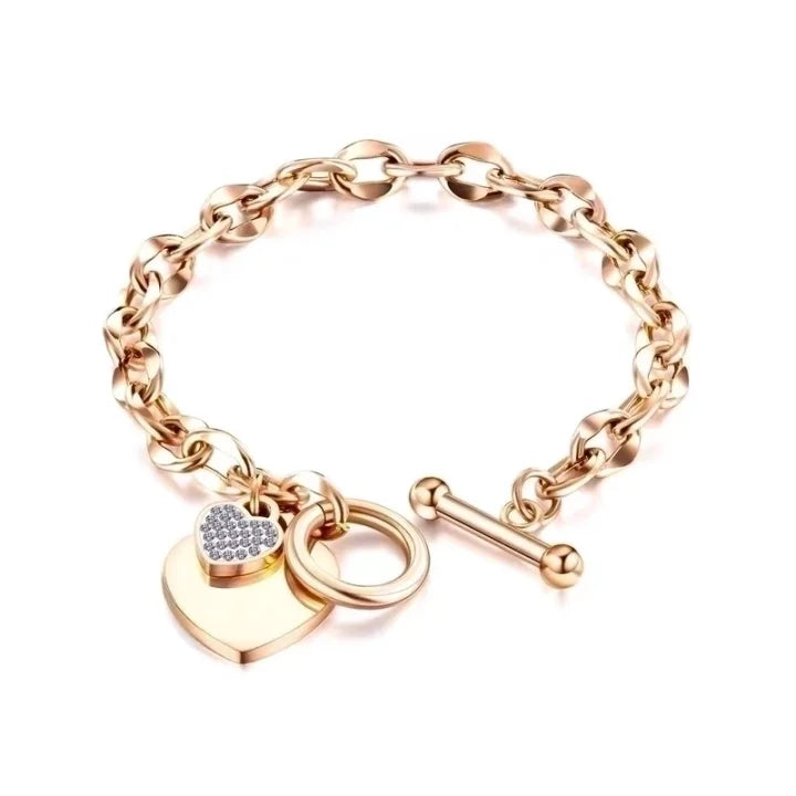 Heart Shape Bracelet - Colour Rose Gold